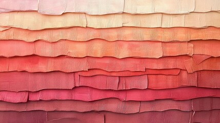 Aufkleber - Soft coral and amber gradient showcasing abstract pencil strokes with rustic texture in uneven layers