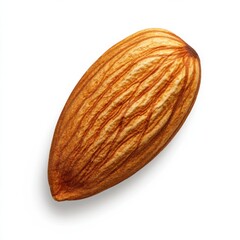 Poster - Roasted almond with a smooth golden-brown surface on a white background
