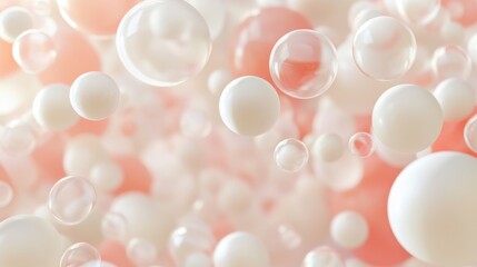 Aufkleber - Dreamy bokeh background with soft cream and pale coral orbs creating a warm and inviting atmosphere