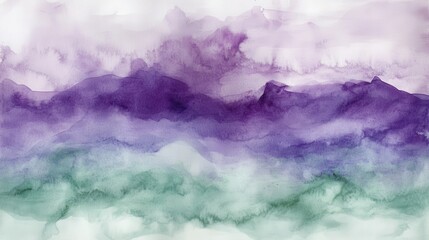 Aufkleber - Delicate watercolor background featuring soft lavender and mint green hues blending into a serene atmosphere