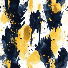 Aufkleber - Bold watercolor pattern with navy and gold splashes creating a striking visual experience