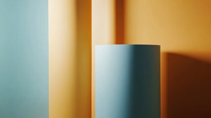 Aufkleber - Minimalist gradient design featuring smooth transitions between soft blue and warm orange hues in a serene setting