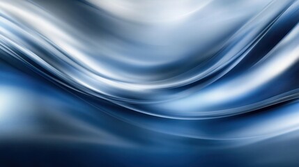 Leinwandbilder - Bokeh effect with smooth waves in deep blue hues creating a mesmerizing visual experience