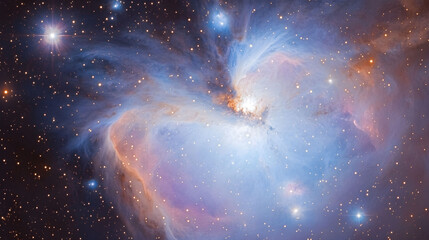 Wall Mural - Stunning cosmic cloud swirling with vibrant colors in the night sky captured from a telescope in a remote location