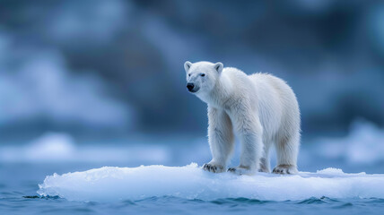 polar bear on shrinking ice