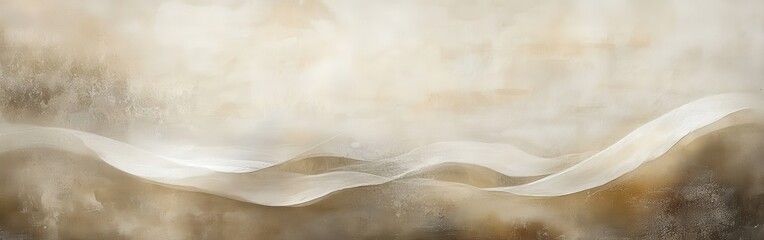 Poster - Soft amber waves undulate across a serene landscape with gentle strokes in a tranquil composition