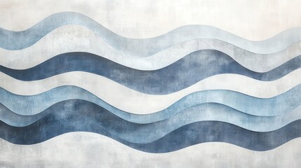 Aufkleber - Elegant flowing abstract design with soft pencil strokes in various shades of blue