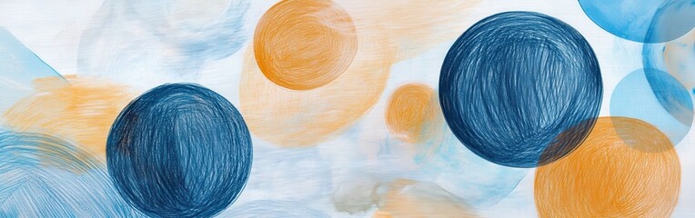 Aufkleber - Colorful abstract pencil strokes create vibrant shapes with a pastel palette for artistic expression