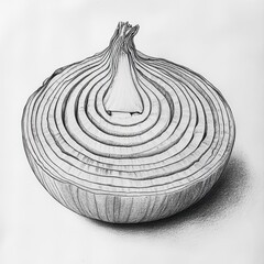 Poster - Layers of an onion revealed in a detailed slice showing texture and color variations