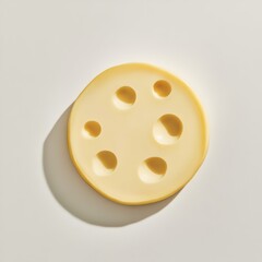 Poster - Single slice of swiss cheese showing characteristic holes on a clean surface