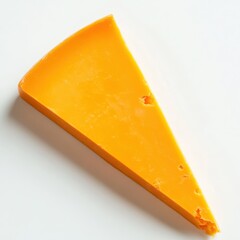 Poster - Bold flavor of cheddar cheese slice showcased on clean white background