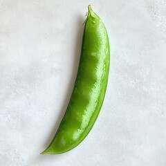 Poster - Fresh snap pea pod showcases vibrant green color and crisp texture in natural light