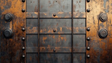 Poster - Metallic surface featuring deep gray hues with textured patterns and subtle rust details