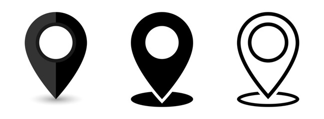 Wall Mural - pin map. location icon. map pin icon. gps location symbol