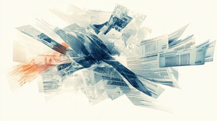 Leinwandbilder - Symbols of stocks and bonds creatively blended with abstract shapes in modern financial imagery