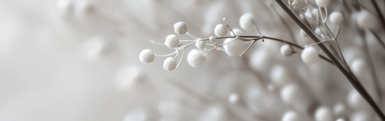 Aufkleber - Delicate arrangement of pale silver and bright white bokeh dots creating an ethereal atmosphere in a soft setting