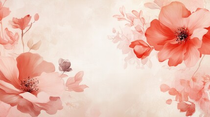 Aufkleber - Elegant pastel coral and pink floral arrangement with soft hues and delicate details creating a serene atmosphere