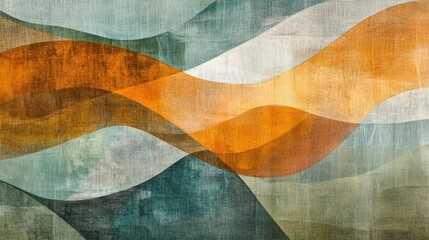 Poster - Abstract expression of layered pencil strokes in muted amber tones creates a captivating visual experience
