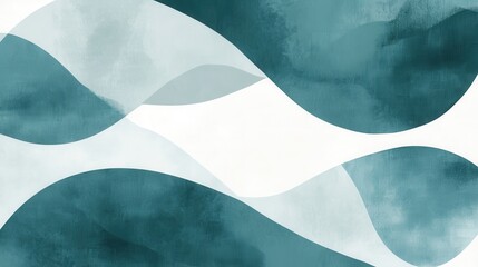 Poster - Muted teal abstract pattern creating a calming visual experience with flowing shapes and textures