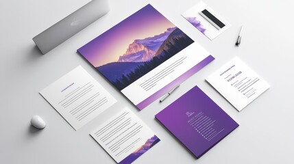 Poster - Vector template for folder, brochure, business card and birthday invitation.  