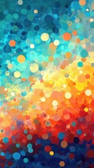 Leinwandbilder - Vibrant abstract composition with gradient hues showcasing dynamic colors and circular shapes in a harmonious blend