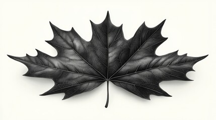 A leaf hand print on paper with leaf texture on a white background - botanical illustration