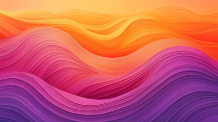 Poster - Textured sunset-inspired background with flowing waves in vibrant hues of orange, pink, and purple