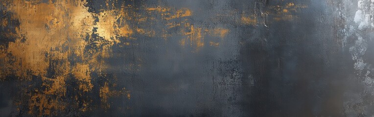 Leinwandbilder - Industrial metal surface with striking gold and dark textures showcasing unique patterns and colors
