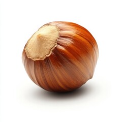 Poster - Roasted hazelnut showcasing a smooth golden shine under natural light in a minimalist setting