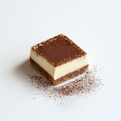 Aufkleber - Creamy tiramisu dessert showcasing layers of coffee and cocoa in a minimalist setting perfect for indulgence