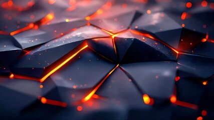Poster - A futuristic geometric surface with glowing edges, featuring a sci-fi inspired design