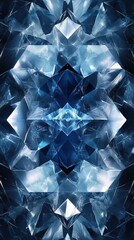 Aufkleber - Luminous geometric pattern in icy shades creating a captivating visual effect and depth in an abstract design