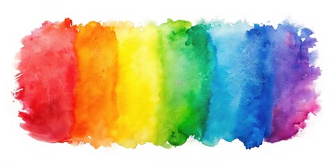 Wall Mural - Vibrant Watercolor Rainbow Spectrum, Artistic Paint Texture for Design Projects