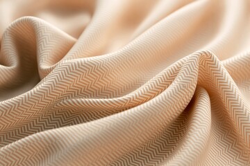 Poster - Abstract beige fabric with zigzag pattern and folds in soft light.