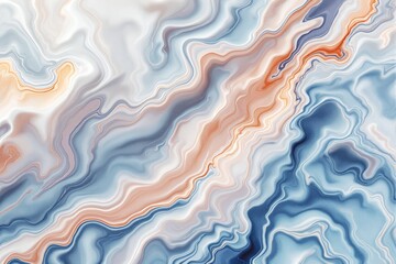 Poster - Abstract fluid art with light pastel swirls and soft tones background.