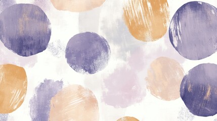 Poster - Muted lavender soft pencil strokes create a textured composition of circular shapes on a light background