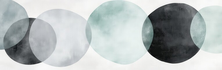 Aufkleber - Mint and monochrome smooth pencil strokes create a calming abstract design as a centerpiece for modern decor