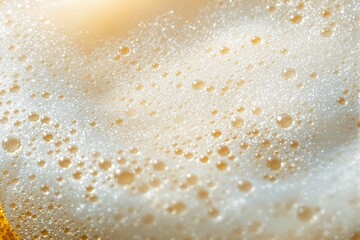 Poster - Abstract image of light golden liquid bubbles on a pale background.
