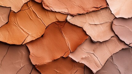 Poster - Smooth pencil strokes create intricate patches of torn amber in vibrant earth tones on a textured surface