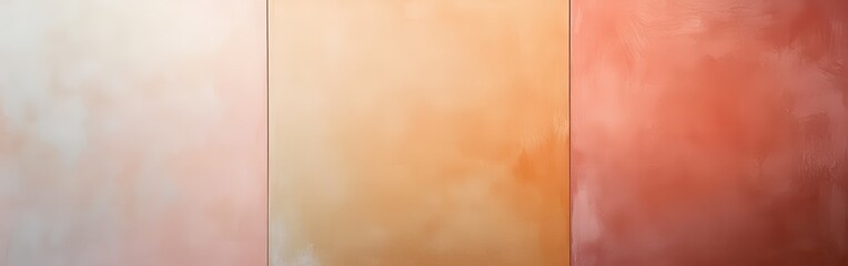 Fototapete - Minimalist artwork featuring a smooth gradient from muted ochre to soft red hues in an artistic setting