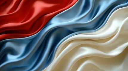 Leinwandbilder - Stunning abstract background featuring a patriotic flag design with silk like texture and gentle flowing waves as if blowing in the wind  This dynamic contemporary artwork has a high end