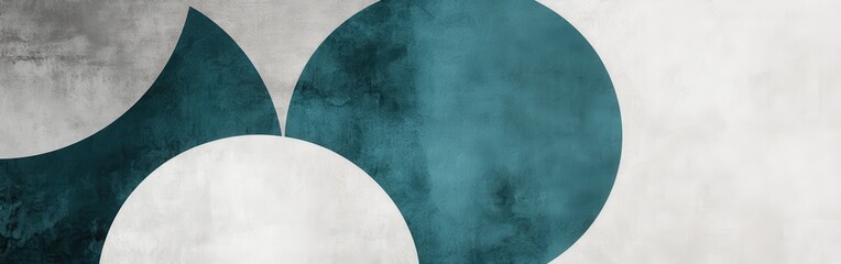 Poster - Minimalist design showcasing overlapping circles in cool tones on a muted background for modern decor ideas