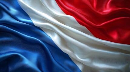 Leinwandbilder - Visually stunning abstract background featuring a silk textured flag with a soft flowing motion and a vibrant palette of red white and blue colors