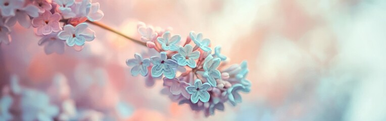 Aufkleber - Breathtaking display of pastel lilacs against an ethereal bokeh background in soft light