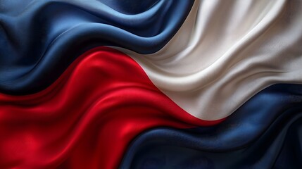 Leinwandbilder - Vibrant and Flowing Abstract Flag Design in Red White and Blue with Elegant Silk Texture Background  Stylish and Dynamic Patriotic Concept for Independence Day Democracy or Freedom