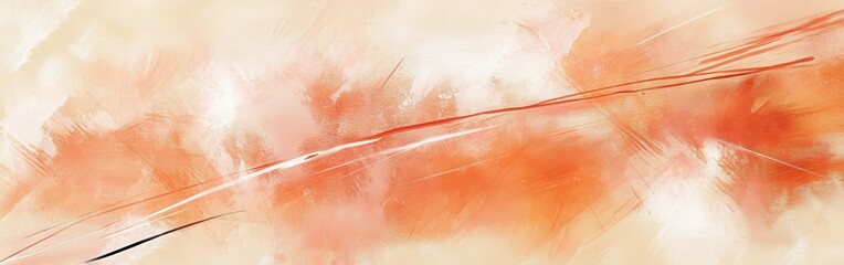 Aufkleber - Elegant pastel coral strokes create a soft and calming atmosphere perfect for modern decor
