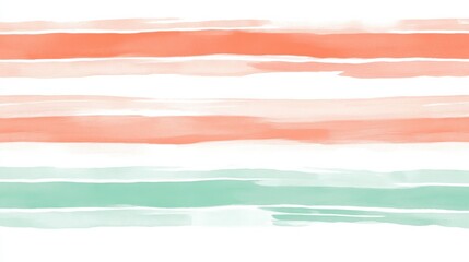 Poster - Elegant pastel coral and mint horizontal lines create a soothing and modern design perfect for various creative projects