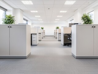 Poster - Bright modern open space office promoting productivity