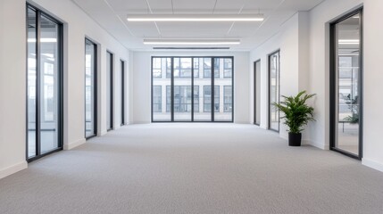 Poster - Bright, modern and empty office space maximizing natural light