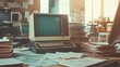 © Ari - Retro Computer Workspace: Vintage Technology and Papers